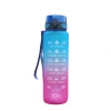 M5-8023 1000ml gradient color water cup, large capacity bouncing cup, straw water cup, frosted sports water bottle Item Picture